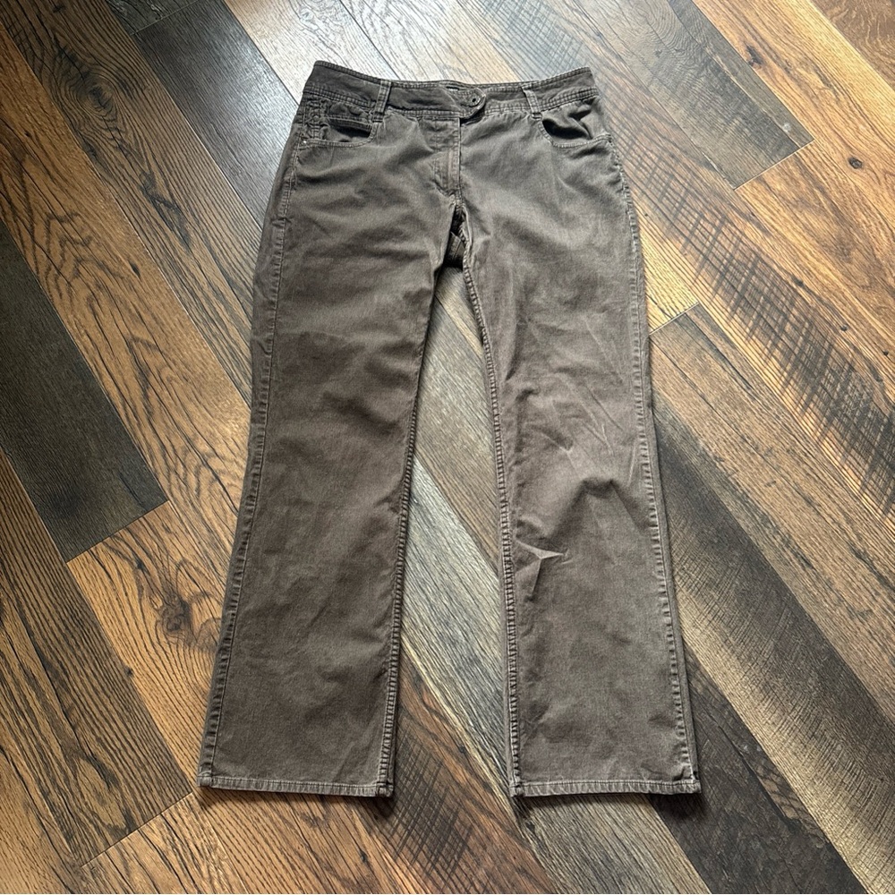 H&M Brown Taupe straight Leg  Corduroy Trouser Pants Women’s Size 14